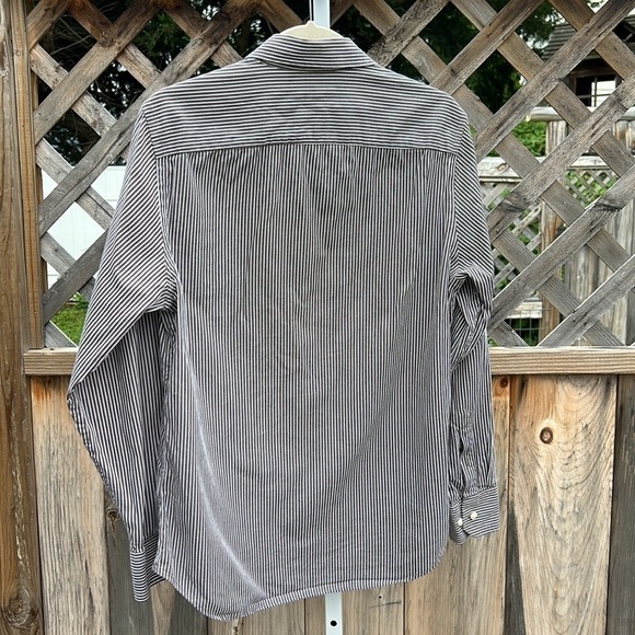 Banana Republic Brown Striped Slim Fit Shirt Size Small 14-14.5 - Picture 5 of 7